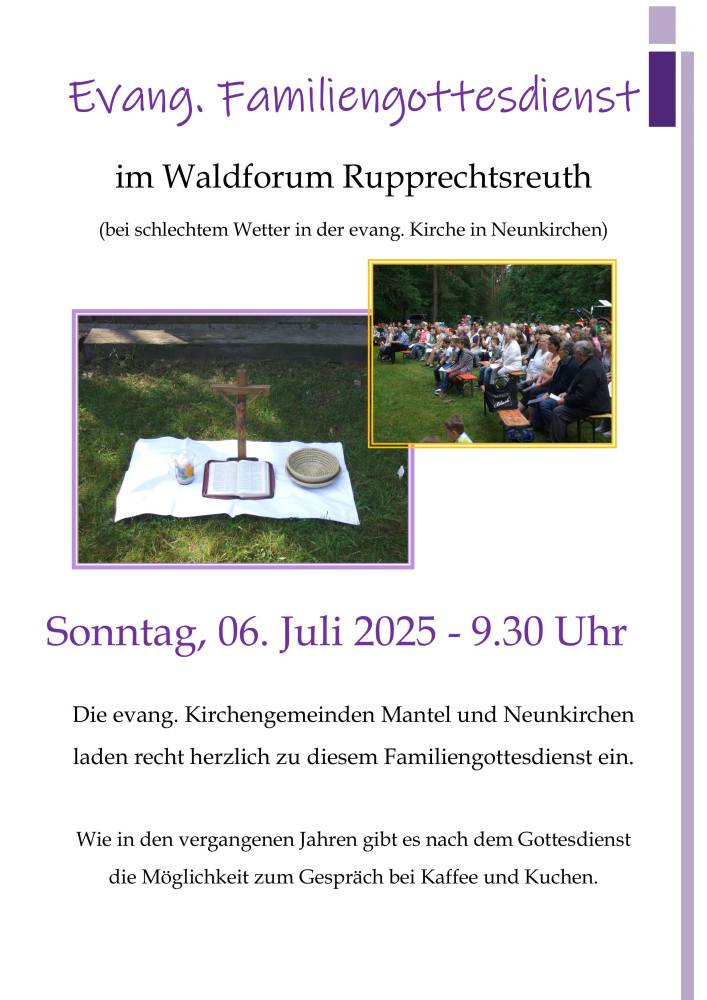 Einladung zum Waldgottesdienst 2025